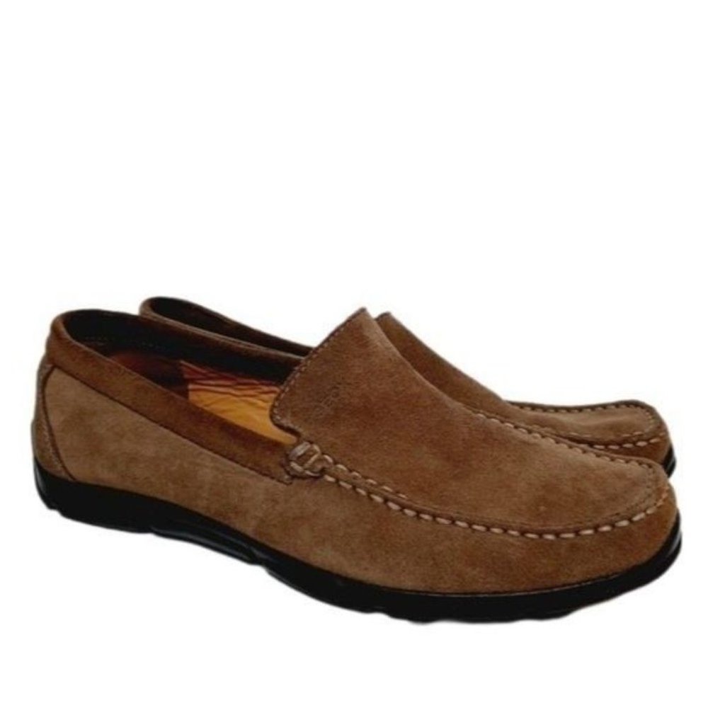 GEOX Respira Driving Loafer Shoes Suede Tan Men's Sz US 9 | Eur 42